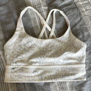 Women's White and Gray Sports Bra